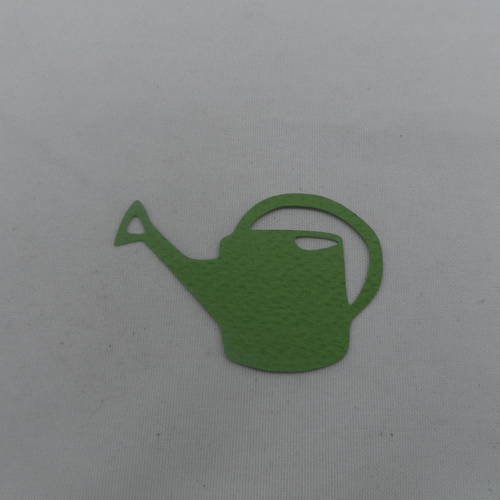 N°291 petit arrosoir en papier vert  n°2 découpage fin 
