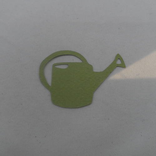 N°291 petit arrosoir en papier vert  n°1 découpage fin 
