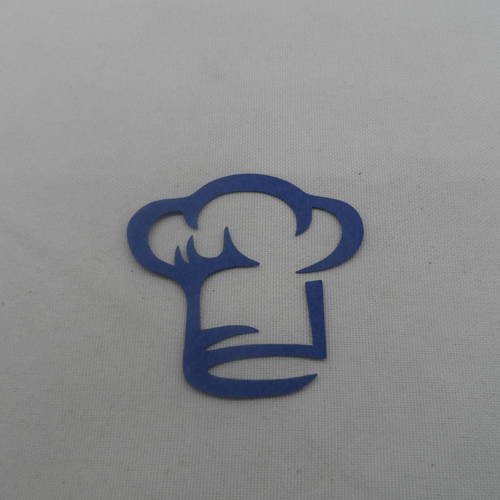 N°679  d'une  toque de cuisinier  en papier  bleu foncé  découpage fin 