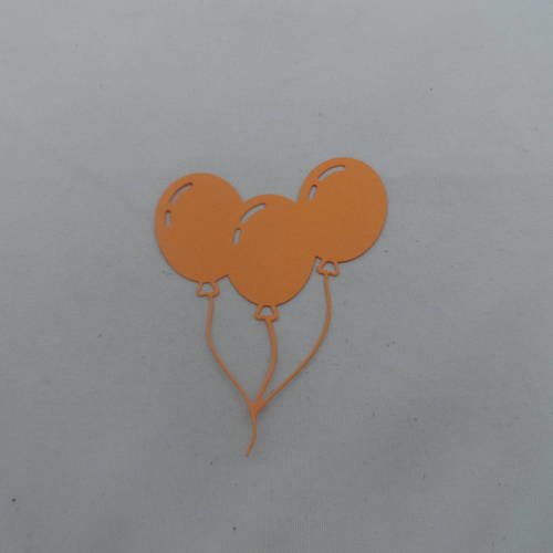 N°663 jolis ballons par trois  en papier orange  découpage fin