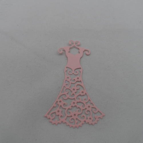 N°137 petite robe sur cintre en papier   rose   découpage fin