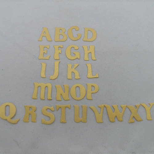 N°626 lettre tout alphabet de a à z  vendu à la lettre  en papier doré  découpage