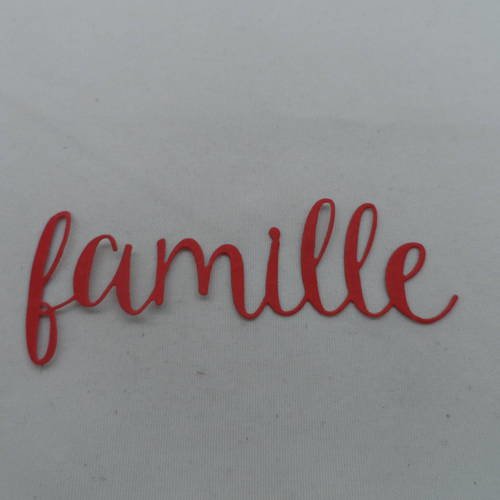 N°468 mot famille en papier  rouge 