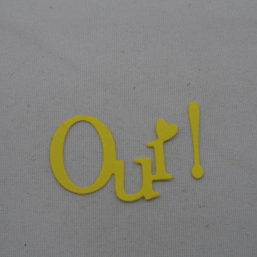 N°582 mot oui avec point d'exclamation en papier jaune    découpage fin 