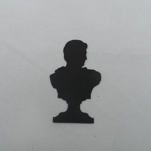 N°619 statue d'un buste  en papier noir   découpage 