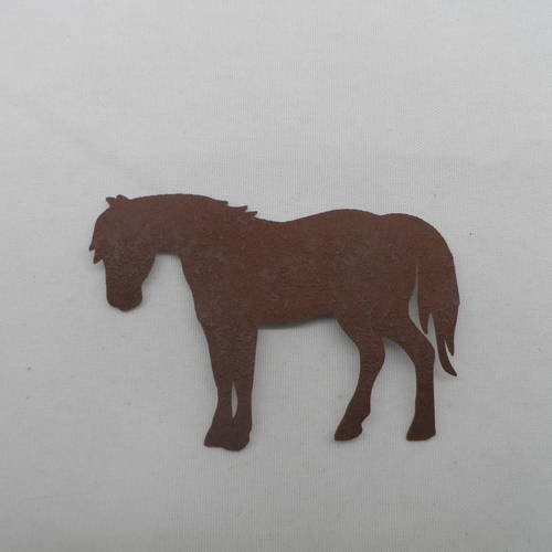 N°615 joli petit poney en papier tapisserie marron 