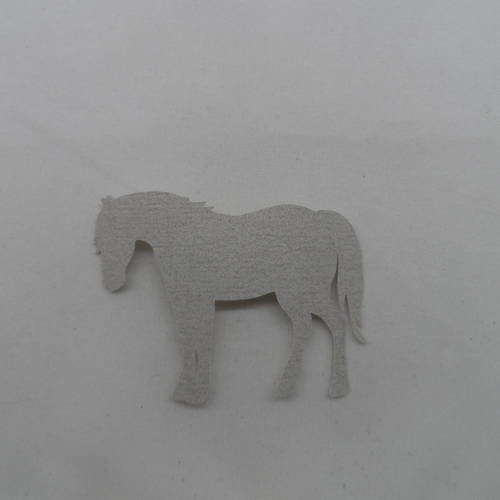 N°615  joli petit poney en papier tapisserie gris 