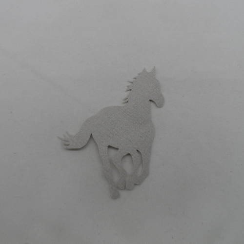 N°614 cheval  en mouvement en plein galop en papier tapisserie gris