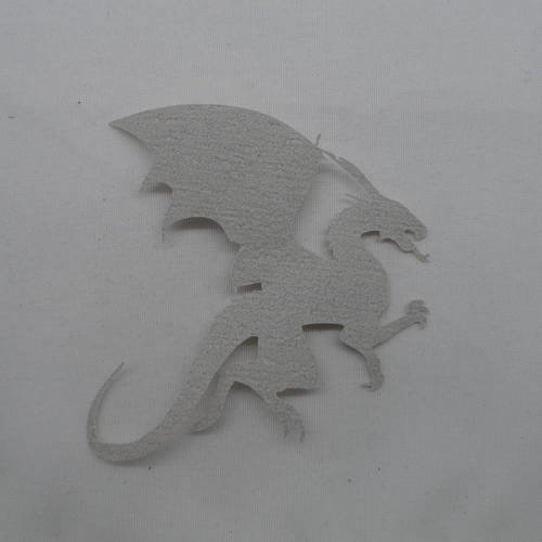 N°592  d'un dragon  en papier tapisserie gris découpage  fin