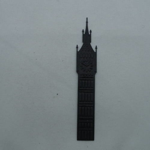 N°231  big ben  en papier noir découpage  fin et gaufrage 