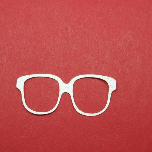 N°353 d'une paire de lunette en papier tapisserie blanc à paillette   découpage fin