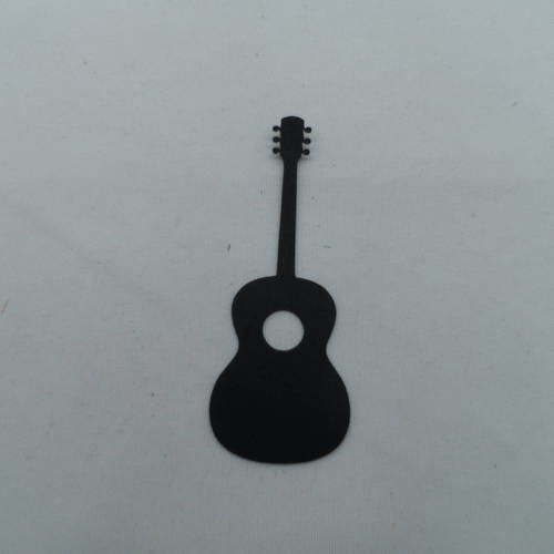 N°409 une guitare sèche  en papier noir  découpage fin 