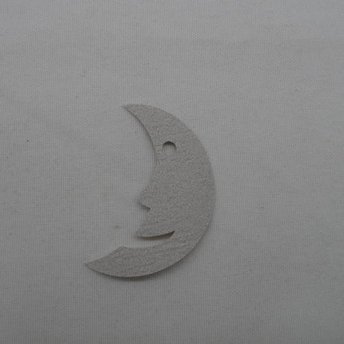 N°576 jolie petite lune  en papier tapisserie gris découpe