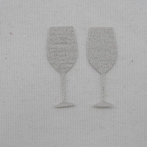 N°400 lot de 2 verres à  pied en papier tapisserie gris clair