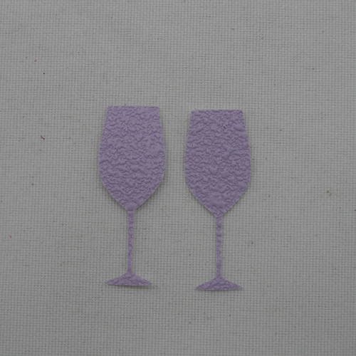 N°400 lot de 2 verres à  pied en papier tapisserie violet