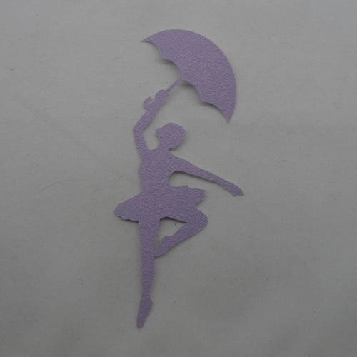 N°504  d'une danseuse équilibriste avec un parapluie  en papier tapisserie violet   découpage 
