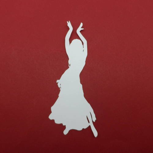 N°570 danseuse orientale n° 1   en papier blanc   découpage  fin 