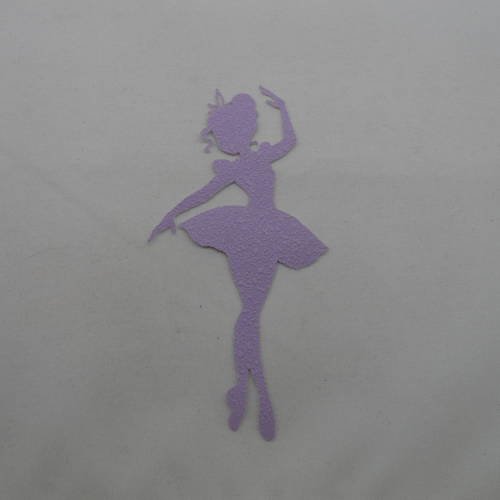 N°223 jolie "danseuse fée " en papier tapisserie  violet   découpage 