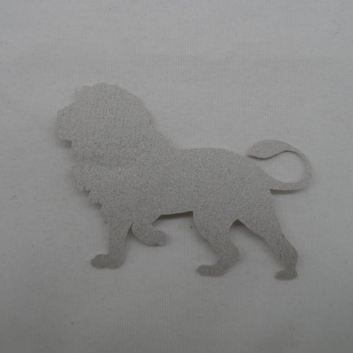 N°569 beau lion en papier  tapisserie gris  
