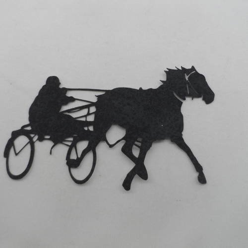 N°565  joker avec son sulky et son cheval   en papier tapisserie noir