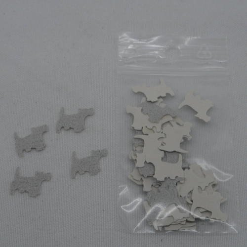 N°541 lot de 50 minis chiens fox  en papier tapisserie gris pour  embellissement 