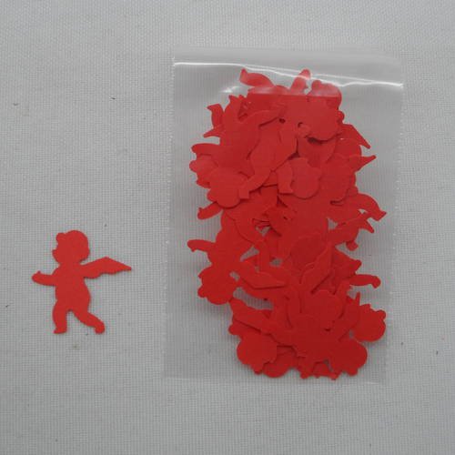 N°534  lot de 25 petits anges en papier  rouge    