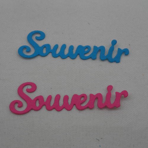 N°486 mot souvenir en papier de couleur vendu à l'unité découpage fin