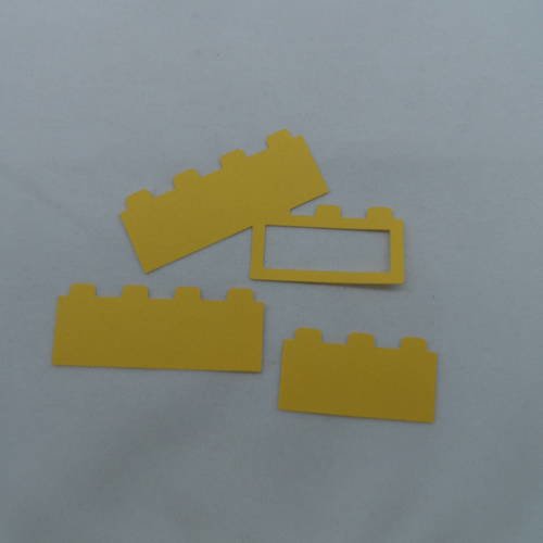 N°475  d'un lot de briques légo en papier jaune  3 pièces différentes 