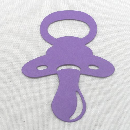 N°466 une tétine sucette bébé en papier violet découpage