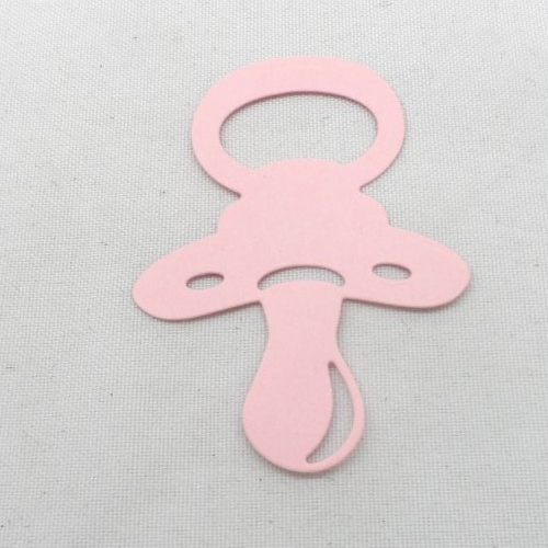 N°466 une tétine sucette bébé en papier rose clair découpage