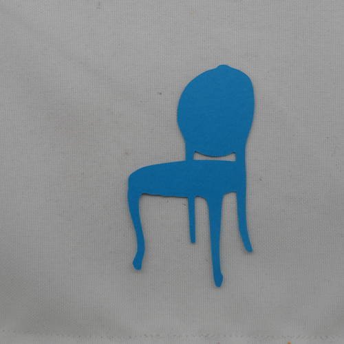 N°441 d'une chaise n°2  en papier bleu turquoise  découpage 