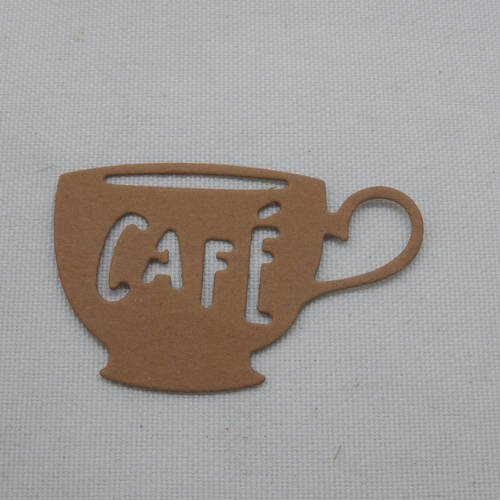 N°328  petite tasse de café en papier marron n°2  découpage