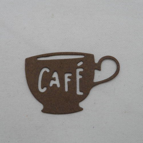 N°328 petite tasse de café en papier marron n°1  découpage