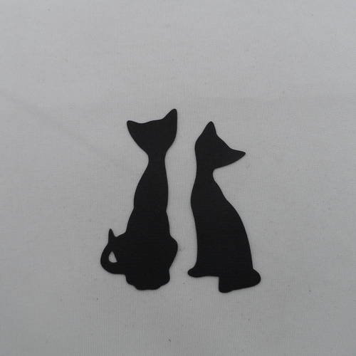 N°462  de deux chats " amoureux" en papier noir  découpage