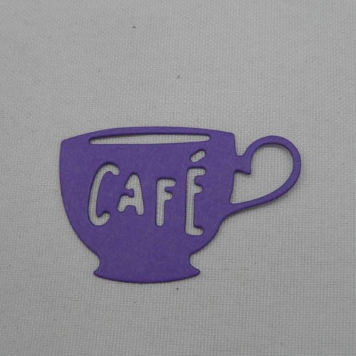 N°328  petite tasse de café en papier violet découpage