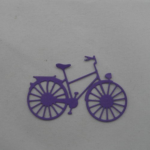 N°239  d'un petit vélo   en papier violet + foncé découpage  fin 