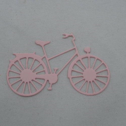 N°239  d'un petit vélo   en papier rose découpage  fin 