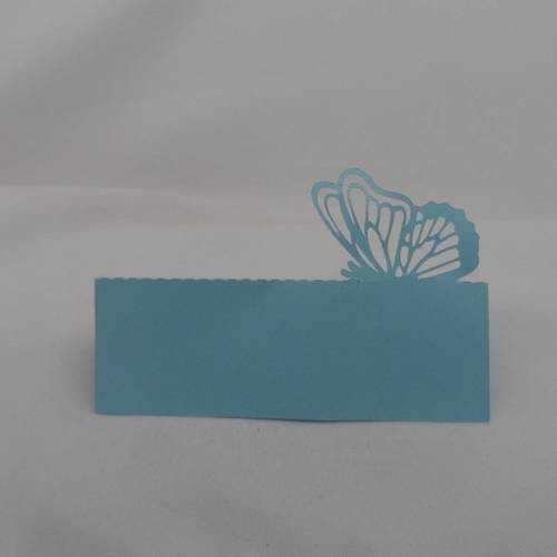 N°442 marques-places chevalet avec leur papillon intégré  en papier  bleu