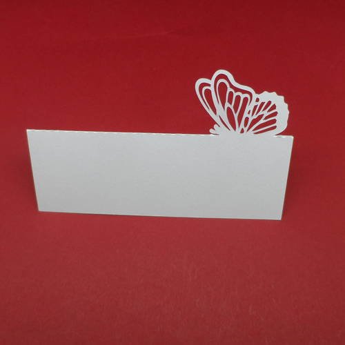N°442 marques-places chevalet avec leur papillon intégré  en papier  blanc