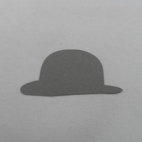 N°292  chapeau melon en papier gris   découpage fin 