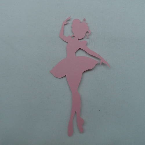 N°223 jolie "danseuse fée " en papier rose découpage 