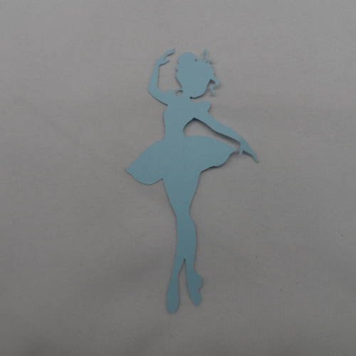 N°223 jolie "danseuse fée "en papier bleu ciel  découpage 