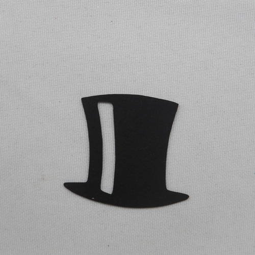 N°428 chapeau haut forme °2 en papier  noir  découpage fin 