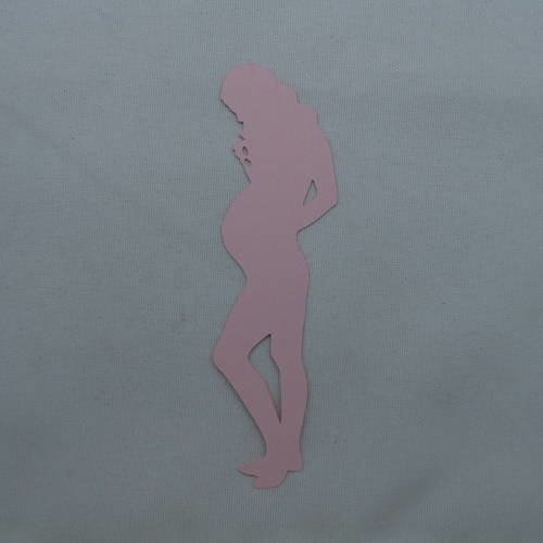 N°360   d'une femme enceinte   en papier rose découpage 
