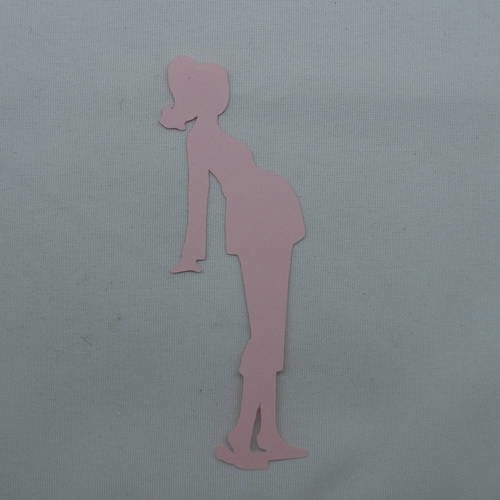 N°422  d'une femme enceinte n°1  en papier rose découpage 