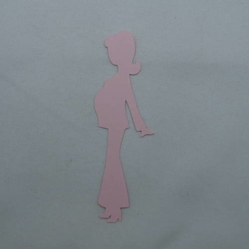 N°424  d'une femme enceinte n°3  en papier rose découpage 