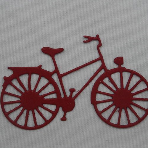 N°239  d'un petit vélo   en papier bordeaux découpage  fin 