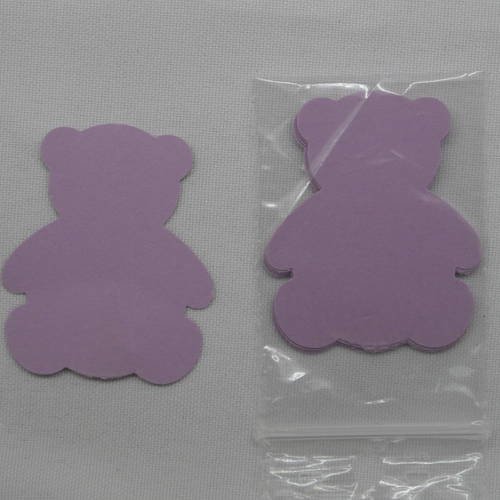 N°352 lot de 5 ours  en papier  violet   pour  embellissement 