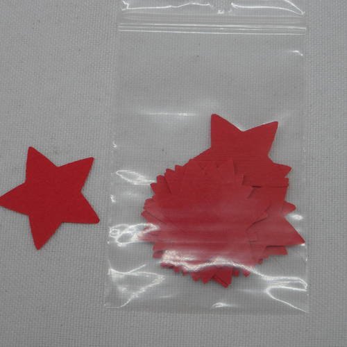 N°450 lot de 25 étoiles en papier rouge pour  embellissement 