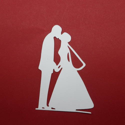 N°411 couple de marié   en papier  blanc